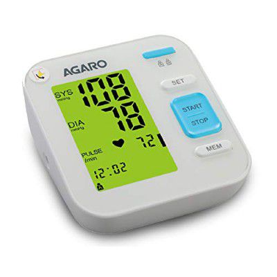 AGARO Automatic Digital Blood Pressure Monitor, BP-701, 240 Memory, Talk Function, 3 Coloured Backlit, Batteries Included