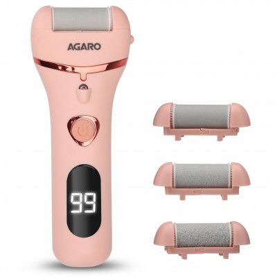 AGARO Callus Remover with 3 Interchangeable Head Rollers, CR1727, Pink