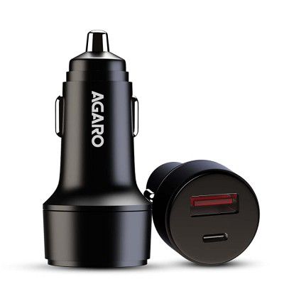 AGARO CC1930 Car Charger, Dual Port with Type C PD Port with 36W max Output and Quick Charge QC 3.0 Port 
