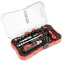 AGARO Chrome Steel 29pcs Professional Industrial Grade Screwdriver Set with Box Spanners, Red & Black, Small, Pack of 29...