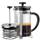 AGARO Classic French Press Coffee And Tea Maker, Borosilicate Glass Body With Sleeves, Glass Carafe, BPA Free Plastic Lid Strainer, 600Ml...