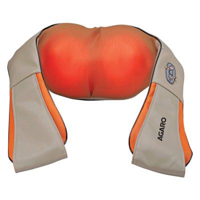 AGARO Delite 24-Watts Shiatsu Pillow Massager with 8 Rollers & Mild Heat, Corded Electric for Body Massage, Orange