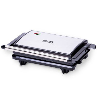 AGARO Deluxe 750 Watts Sandwich/Panini Maker With Non-Stick Grill Plates, 180° Flat Openable Plates