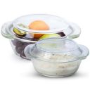 AGARO Elite Borosilicate Glass Casseroles With Lid, Set of 2, 700 ml & 1500ml, Kitchen, Oven, Microwave and Freezer Safe, Scratch Resistant, Transparent....