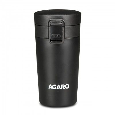 AGARO Elite Stainless Steel 300ML Travel Mug, Dual Insulation, 304 Grade Inner and Outer Stainless Steel Crafted, Leak and Rust Proof, Hot and Cold Upto 3hrs, (Black)