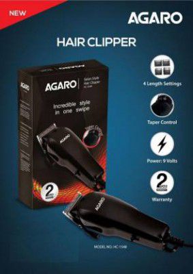 AGARO HC-1548 Trimmer 0 min Runtime 0 Length Settings  (Black)