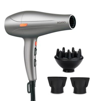 AGARO HD-1124 2400 Watts Professional Hair Dryer with AC Motor, Silver
