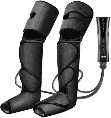 AGARO MAGMA Air Compression Leg Massager, Leg Foot Calves Thigh Massage Machine with Handheld Controller for Pain Relief and Blood Circulation (Black)