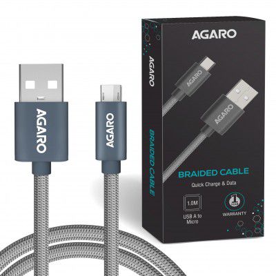 AGARO Micro Usb Charging & Data Tough Nylon Braided Cable 