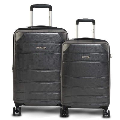 AGARO Regal Hard-Sided Polycarbonate Check-in Luggage Set of 2 (20-24 Inch Suitcase) Grey