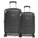 AGARO Regal Hard-Sided Polycarbonate Check-in Luggage Set of 2 (20-24 Inch Suitcase) Grey...
