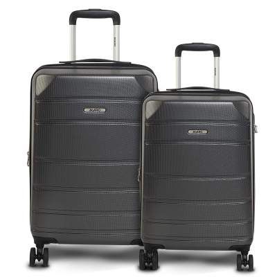 AGARO Regal Set of 2 58cm+68cm Polycarbonate Grey Hardsided Suitcase/Luggage