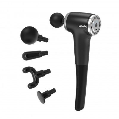 AGARO Regency Gun Massager, 4 Heads, 13 Speed, Black