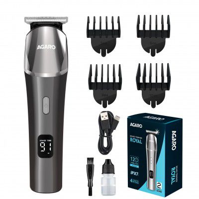AGARO Royal Beard Trimmer | 120 Minutes Usage, Silver