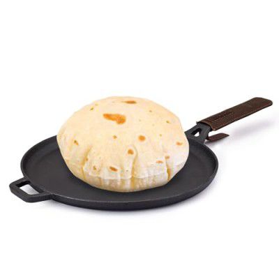 AGARO Royal Pre Seasoned Cast Iron Tawa, 28 cm Diameter
