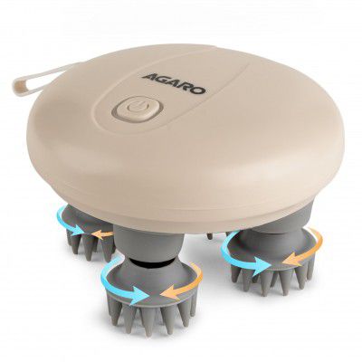 AGARO Scalp Massager, Stress Relief & Relaxation, Handheld & Portable, Rechargeable Electric Head Kneading Massager
