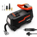 AGARO TI2157 Digital Portable Tyre Inflator/Pressure Gauge, 12V DC/220V AC up to 150 PSI, LED Light, Digital Display, Bike, Bicycles and Other Inflatables (Black)...