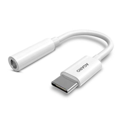 Agaro Type C To 3.5 Mm Usb Type C Female Aux Jack Audio Converter For Headphone, Charging Adapter, White