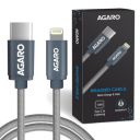 AGARO Type C to Lightning Cable, 1M Unbreakable Nylon Braided Data Sync & Fast Charging Cable for iPhone...