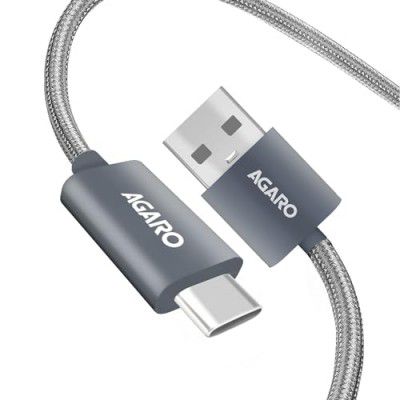 AGARO USB-A to Type C Cable, Unbreakable Braided Cable, 3A Fast Charging, Compatible (3.2Ft), 480 Mbps Data Transmission