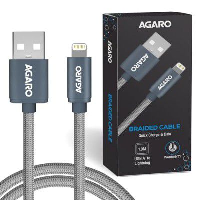 AGARO USBA to Lightning Nylon Braided 1.2M Cable