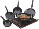 AGGOO Yuva Induction Bottom Non-Stick Coated Cookware Set  (Aluminium, 5 - Piece)...