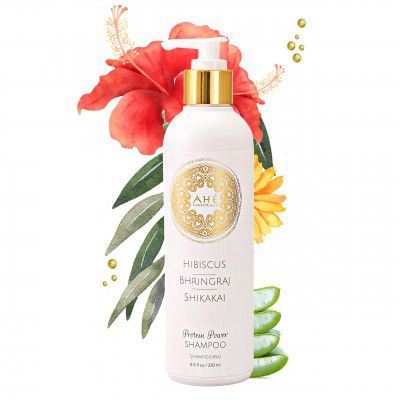 Ahé Naturals Hibiscus, Bhringraj & Shikakai Protein Shampoo • Helps Hair Fall Control, Strength and Softness • Pure Plant Extracts, 8.5 fl oz / 250 ml