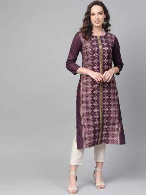 Ahika Women Printed Crepe Straight Kurta