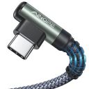 Ainope 3.1A Fast Charging, Right Angle, Durable Nylon Braided Type C Usb Charge Cable Compatible For Smartphone (Grey, 2-Pack, 6.6Ft)...