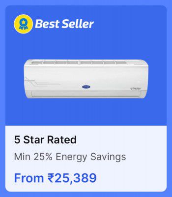 5-star Air Conditioners from Rs. 25389 in Flipkart Big Billion Days Sale.