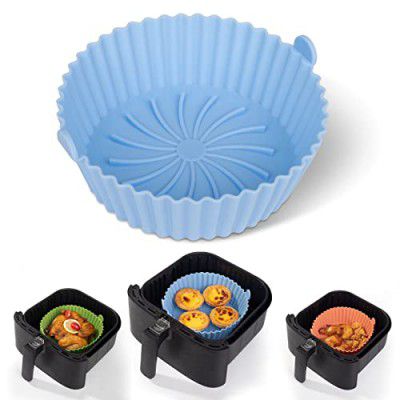 Air Fryer Silicone Liners - Reusable Non-Stick Air Fryer Silicone Pot Liner Compatible with COSORI Air Fryer Basket Accessories, Fit 3-6 Qt