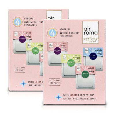 AIR-ROMA Perfume Parcel Bathroom Air Freshener - Lasts Up to 30 Days (Pack of 8)