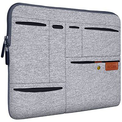 AirCase C72- 13 Inch Protective Laptop Bag Sleeve Case Cover for Men and Women, Neoprene, with Multiutility Pockets (Grey)