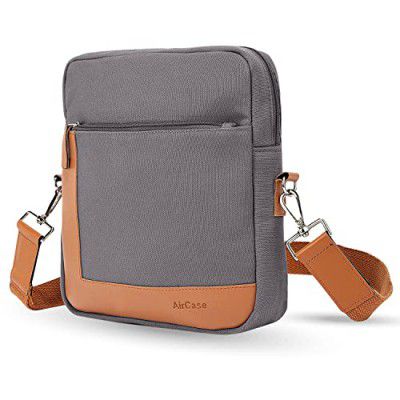 AirCase Canvas Sling Crossbody Bag for Men & Women, Side Shoulder Handbag, Grey- 6 Month Warranty