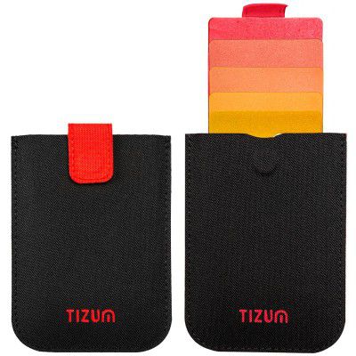 AirCase Tizum Casual Credit Debit ATM Card Holder - Mini, Pocket Wallet, Sleeve Card Holder for Men & Women (5 Card Slots) with RFID Protection, Magnetic Closure & Extra Pocket for Cash/Coins