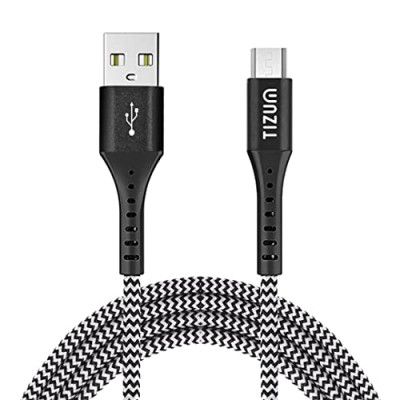 AirCase Tizum Nylon Braided Usb To Micro 2A Charging Cable,1.2M,Black