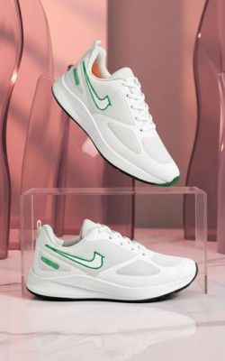 Airhype Trending Strike White Sneakers For Men (White , 6)