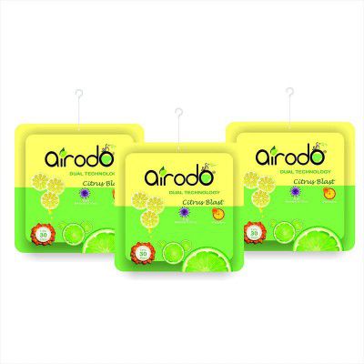 Airodo Air Freshener Power Pocket Gel  (Lemon, Pack of 3)