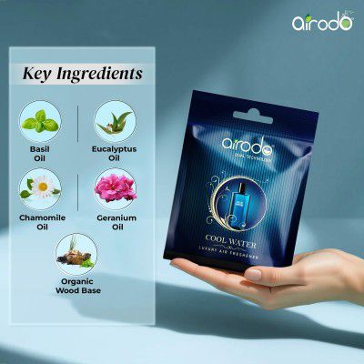 Airodo Cool Water Luxury Gel Air Freshener with Dual Technology | 10g (Pack of 4)