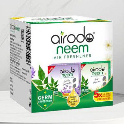 AIRODO Lavender, Jasmine Blocks Neem Bathroom Air Freshener Assorted Blocks  30 Days Long Lasting(4x50gm)  (200 g)