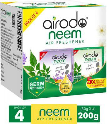 AIRODO Neem Bathroom Air Freshener Assorted Blocks (4 x 50 g)
