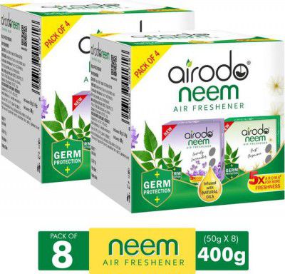 AIRODO Neem Bathroom Air Freshener Assorted Blocks | Pack Of 8