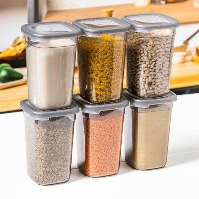 Airtight Kitchen Storage and containers Set | 1200 ML Transparent Food Storage Box for Pulses