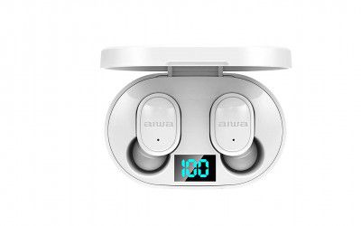 Aiwa AT-X80E Bluetooth Truly Wireless in Ear Earbuds with Mic (White)