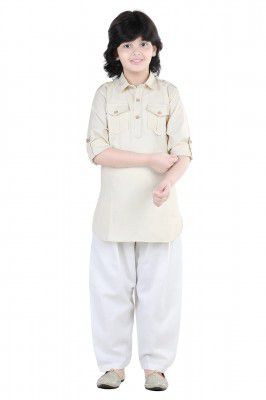 AJ DEZINES Boys Ethnic Wear Solid Cotton Pathani Suit For Kids