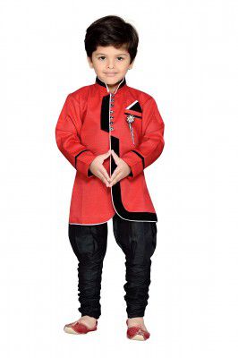 AJ DEZINES Boys Mini Sherwani Suit Set (644-RED_Red_10 (10-11 Years)_Red_10 Years-11 Years)