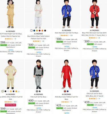 AJ DEZINES Kids Suit Set Upto 92% Off | Starts at Rs 250