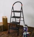 AJAAQI 4 Step Black Diamond Step Steel Ladder Heavy Duty Wide Step 4.3 FT - Made in India Ladder...