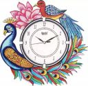Ajanta Glass Handpainted Analog Wall Clock (White, Blue, Red, 33 cm X 33 cm)...