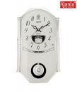 Ajanta Plastic Pendulum Wall Clock (45.5 cm x 25.5 cm x 5.6 cm, White)...